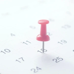 calendar with red pin in it